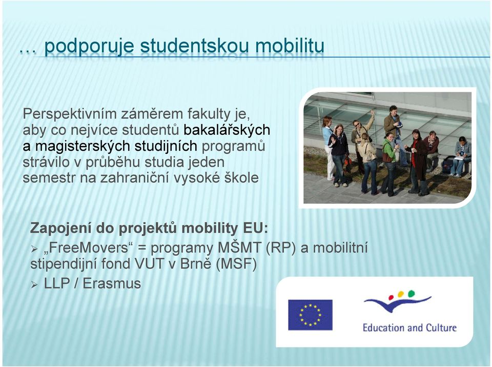 studia jeden semestr na zahraniční vysoké škole Zapojení do projektů mobility EU: