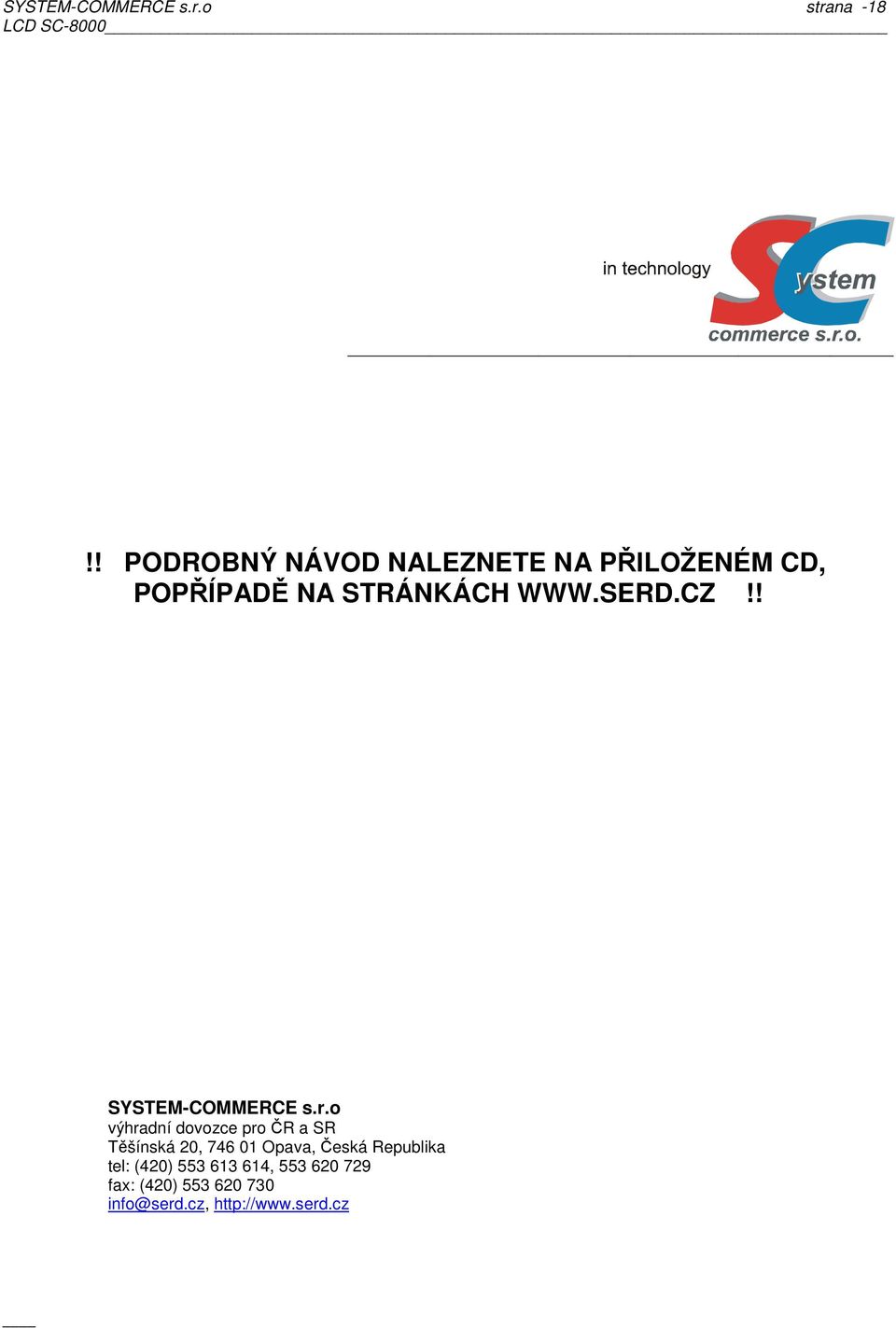 SERD.CZ!! SYSTEM-COMMERCE s.r.