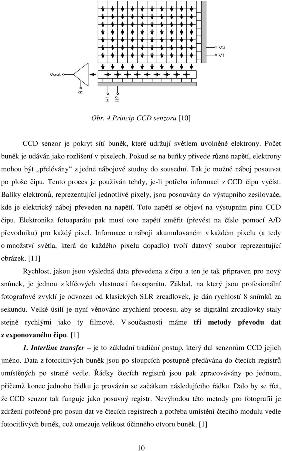 Tento proces je používán tehdy, je-li potřeba informaci z CCD čipu vyčíst.