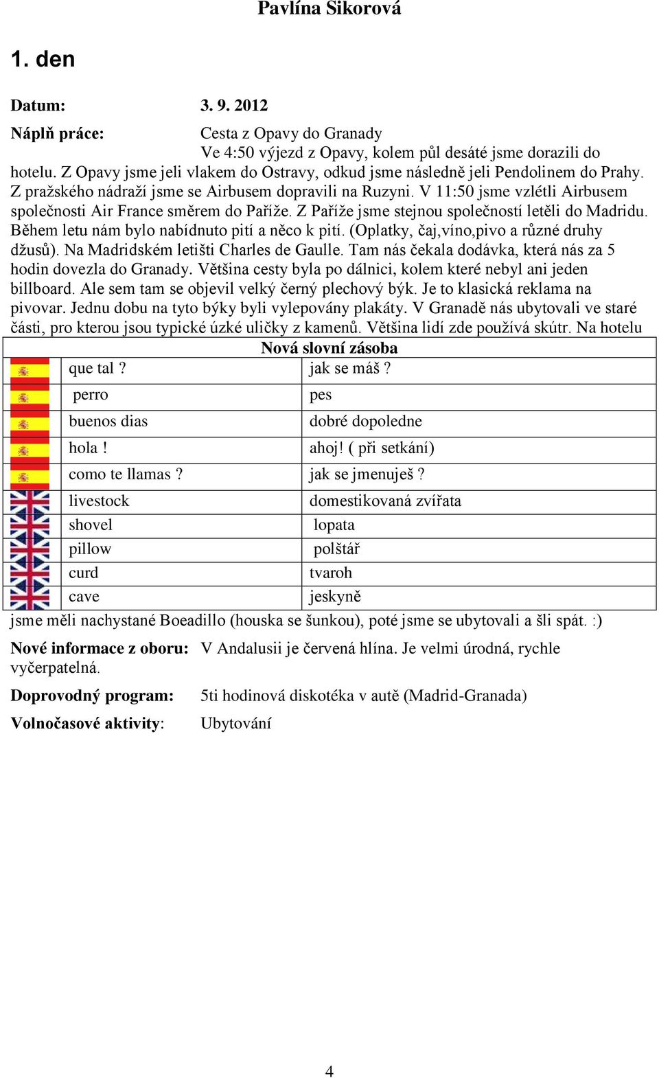 Během letu nám bylo nabídnuto pití a něco k pití. (Oplatky, čaj,víno,pivo a různé druhy dţusů). Na Madridském letišti Charles de Gaulle.