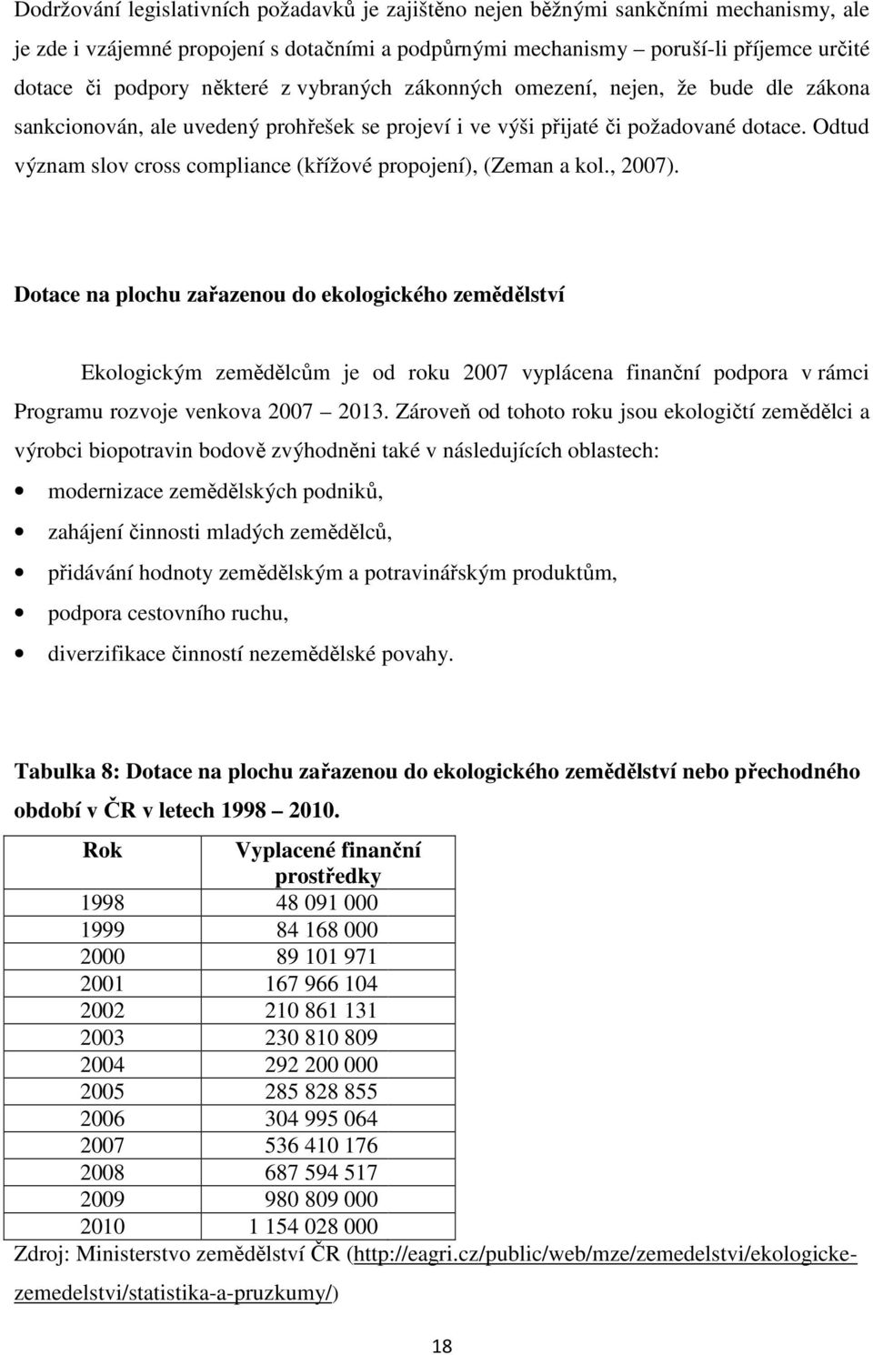 Odtud význam slov cross compliance (křížové propojení), (Zeman a kol., 2007).