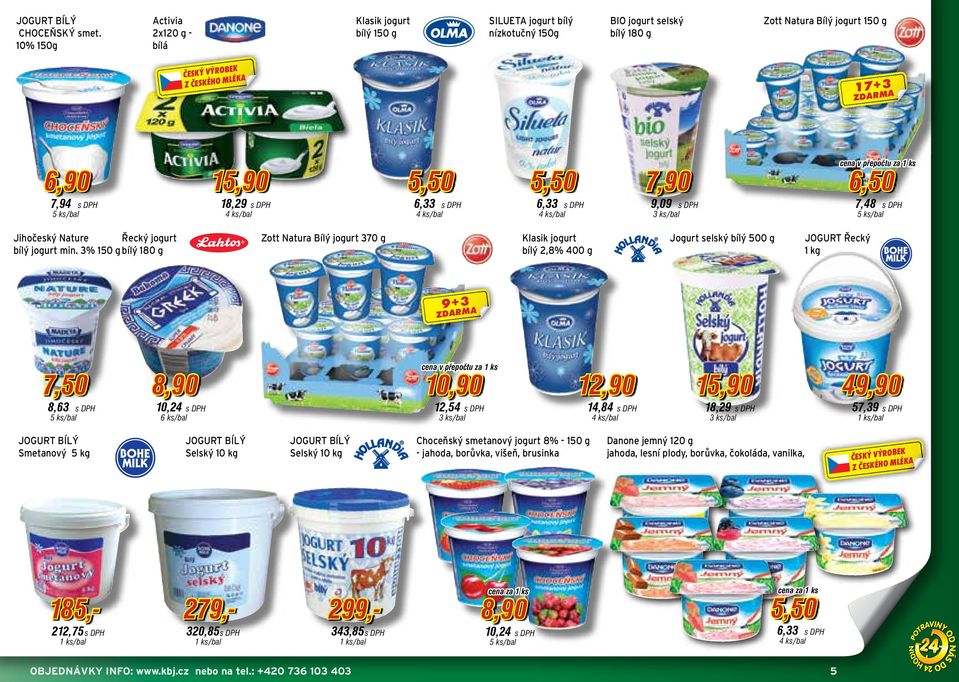 7,94 15,90 18,29 5,50 6,33 5,50 6,33 7,90 9,09 cena v přepočtu za 1 ks 6,50 7,48 Jihočeský Nature Řecký jogurt bílý jogurt min.