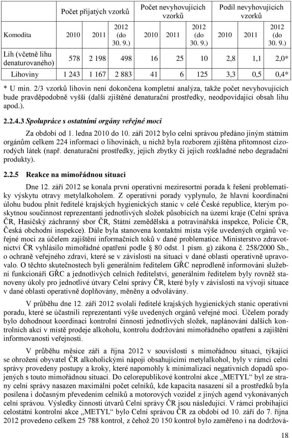 3 Spolupráce s ostatními orgány veřejné moci Za období od 1. ledna 2010 do 10.