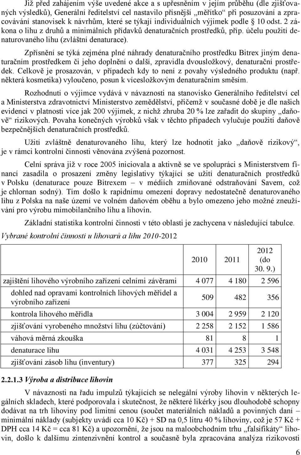 Zpřísnění se týká zejména plné náhrady denaturačního prostředku Bitrex jiným denaturačním prostředkem či jeho doplnění o další, zpravidla dvousložkový, denaturační prostředek.