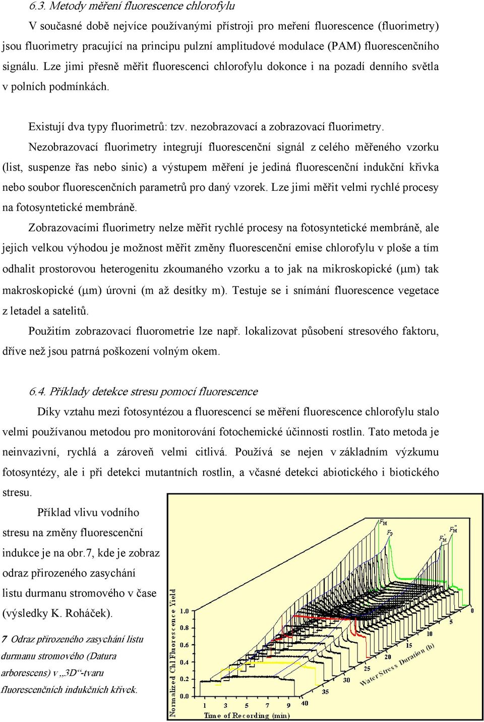 nezobrazovací a zobrazovací fluorimetry.