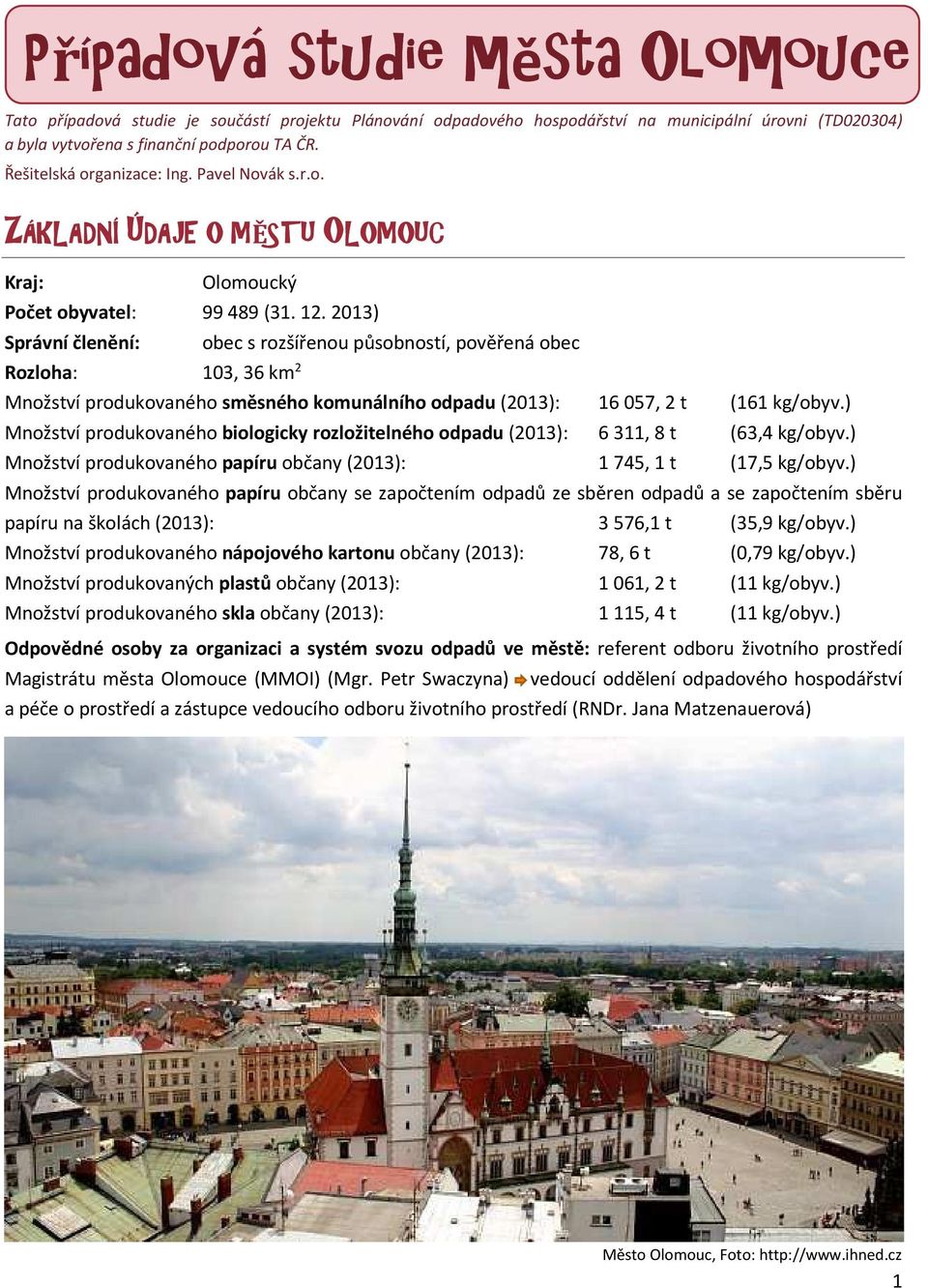 2013) Správní členění: obec s rozšířenou působností, pověřená obec Rozloha: 103, 36 km 2 Množství produkovaného směsného komunálního odpadu (2013): 16 057, 2 t (161 kg/obyv.