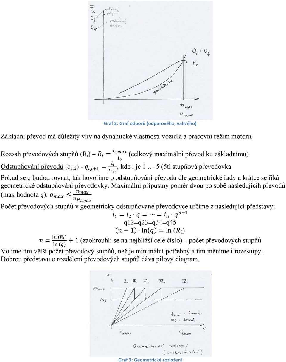 rovnat, tak hovoříme o odstupňování převodu dle geometrické řady a krátce se říká geometrické odstupňování převodovky.