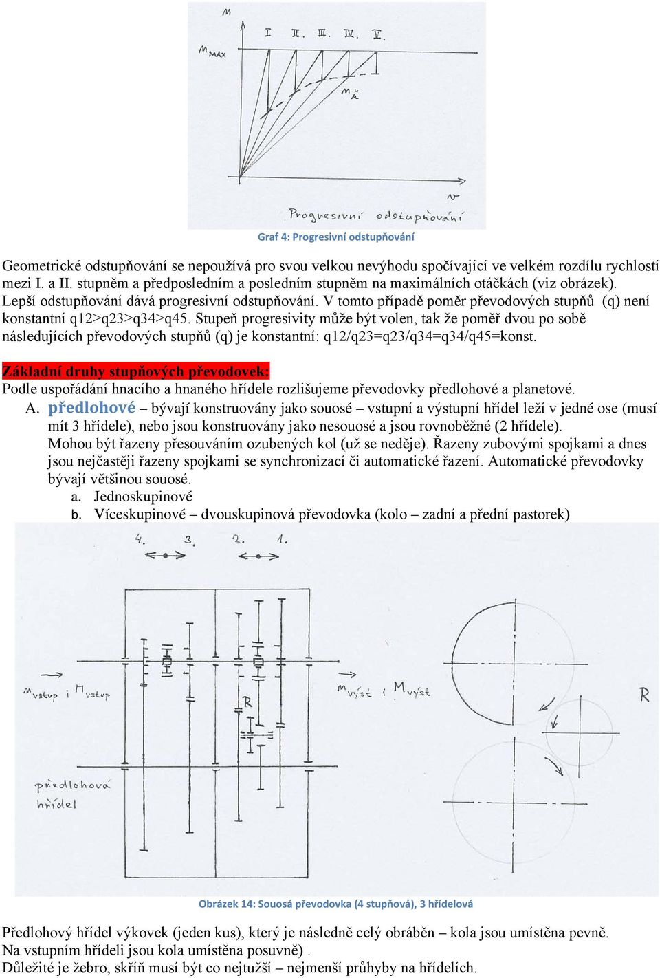 V tomto případě poměr převodových stupňů (q) není konstantní q12>q23>q34>q45.