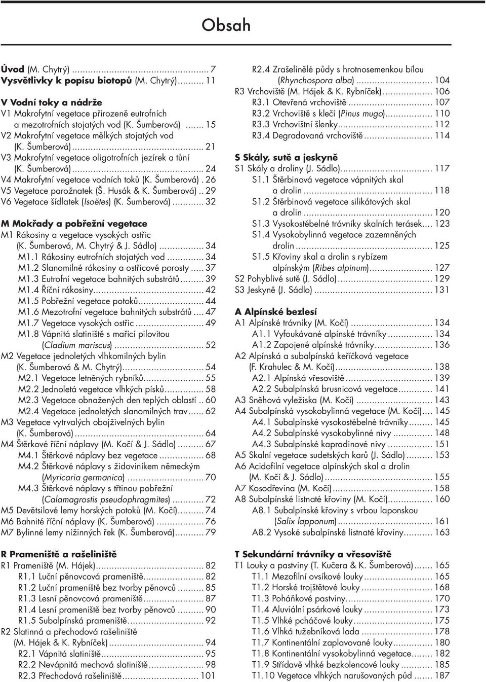 Husák & K. Šumberová).. 29 V6 Vegetace šídlatek (Isoëtes) (K. Šumberová)... 32 M Mokřady a pobřežní vegetace M1 Rákosiny a vegetace vysokých ostřic (K. Šumberová, M. Chytrý & J. Sádlo)... 34 M1.