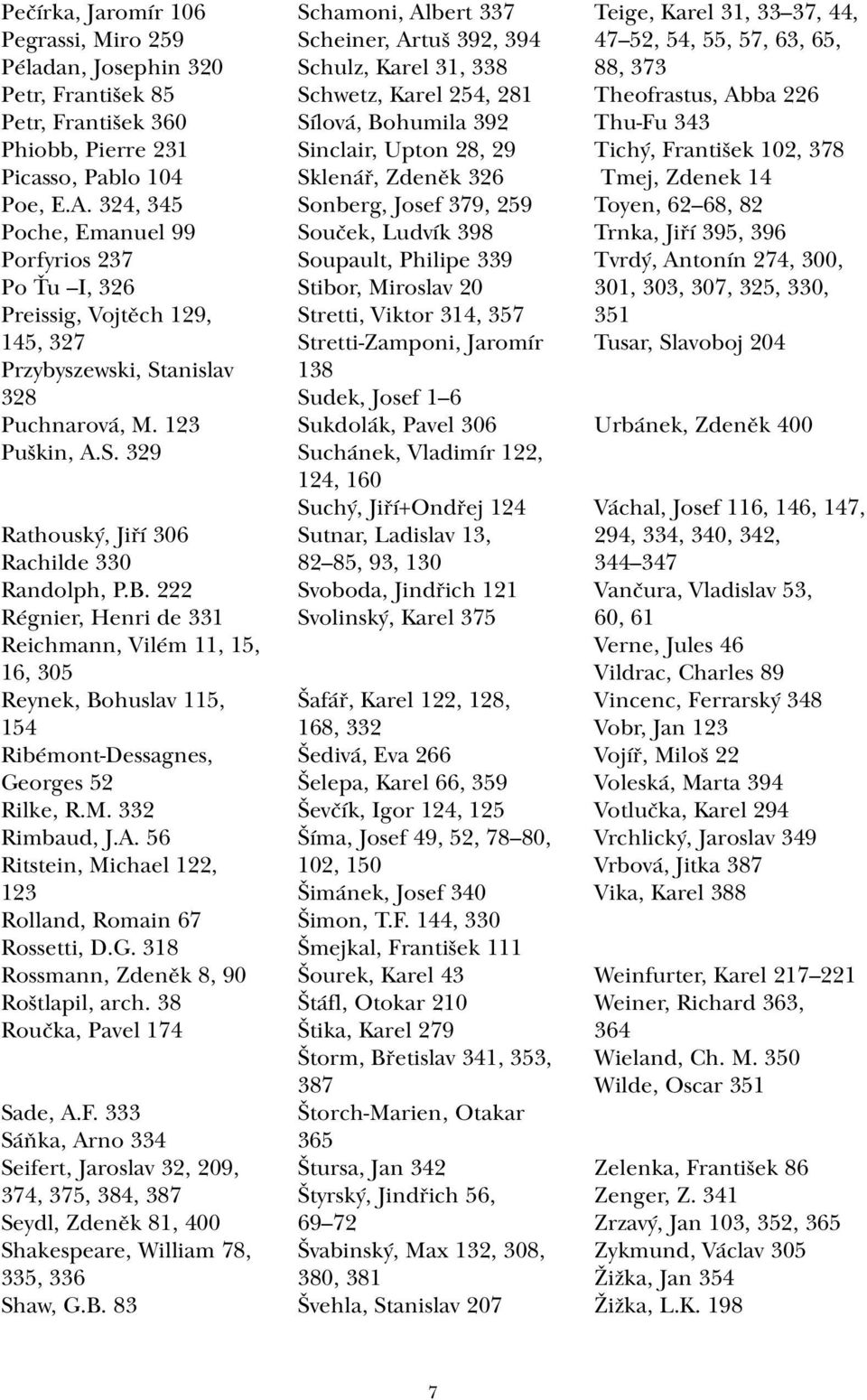 222 Régnier, Henri de 331 Reichmann, Vilém 11, 15, 16, 305 Reynek, Bohuslav 115, 154 Ribémont-Dessagnes, Georges 52 Rilke, R.M. 332 Rimbaud, J.A.