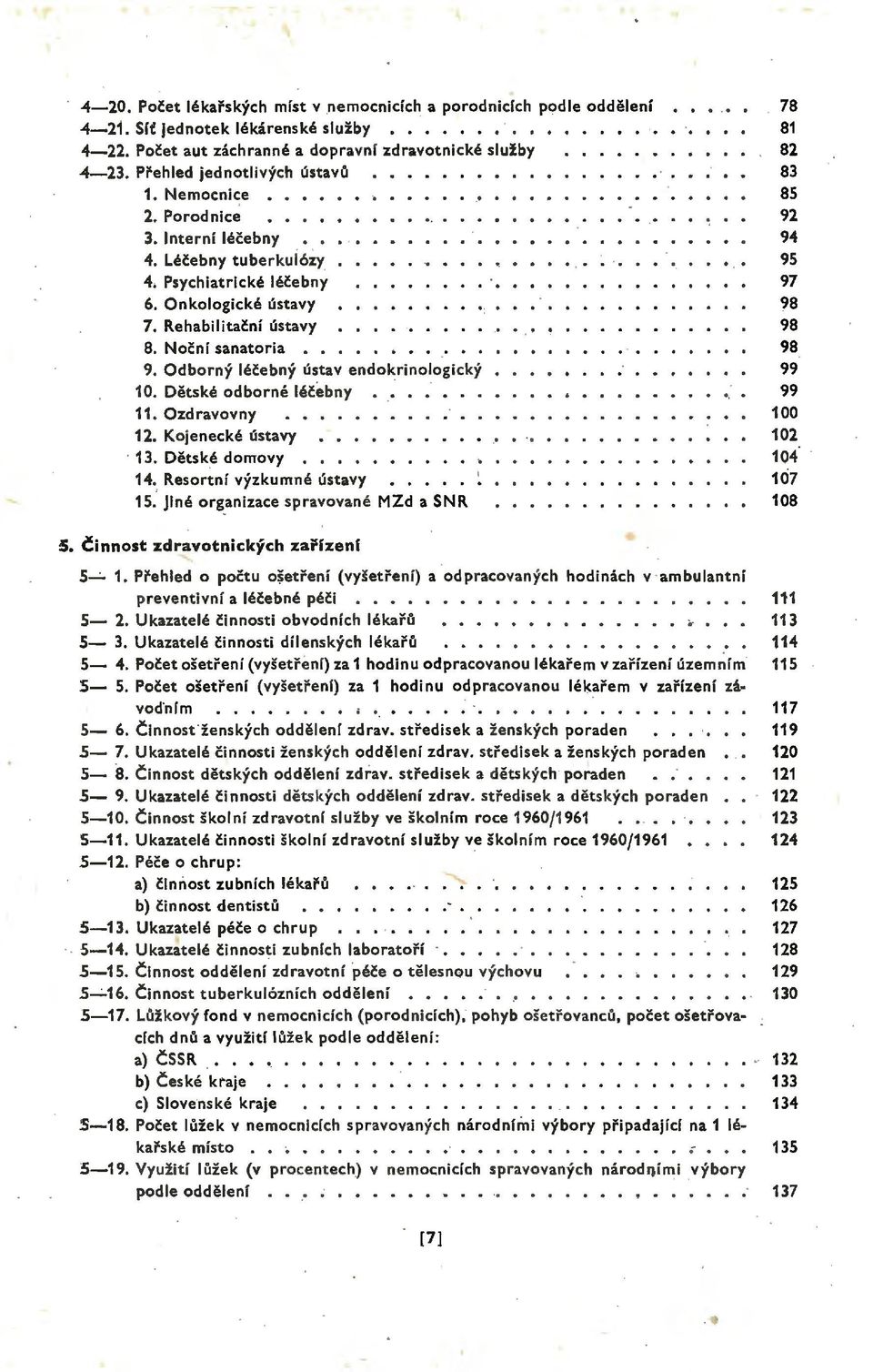 Odborný léčebný ústav endo~rinologický 10. Dětské odborné léčebny 11. Ozdravovny.. 12. Kojenecké ústavy.. 13. Dětsk.é domovy. 14.. Resortní výzkumné ústavy 15.