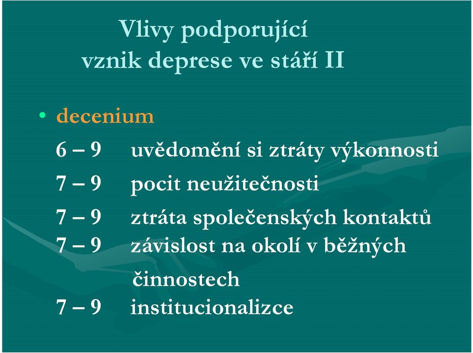 neužitečnosti 7 9 ztráta společenských kontaktů 7 9