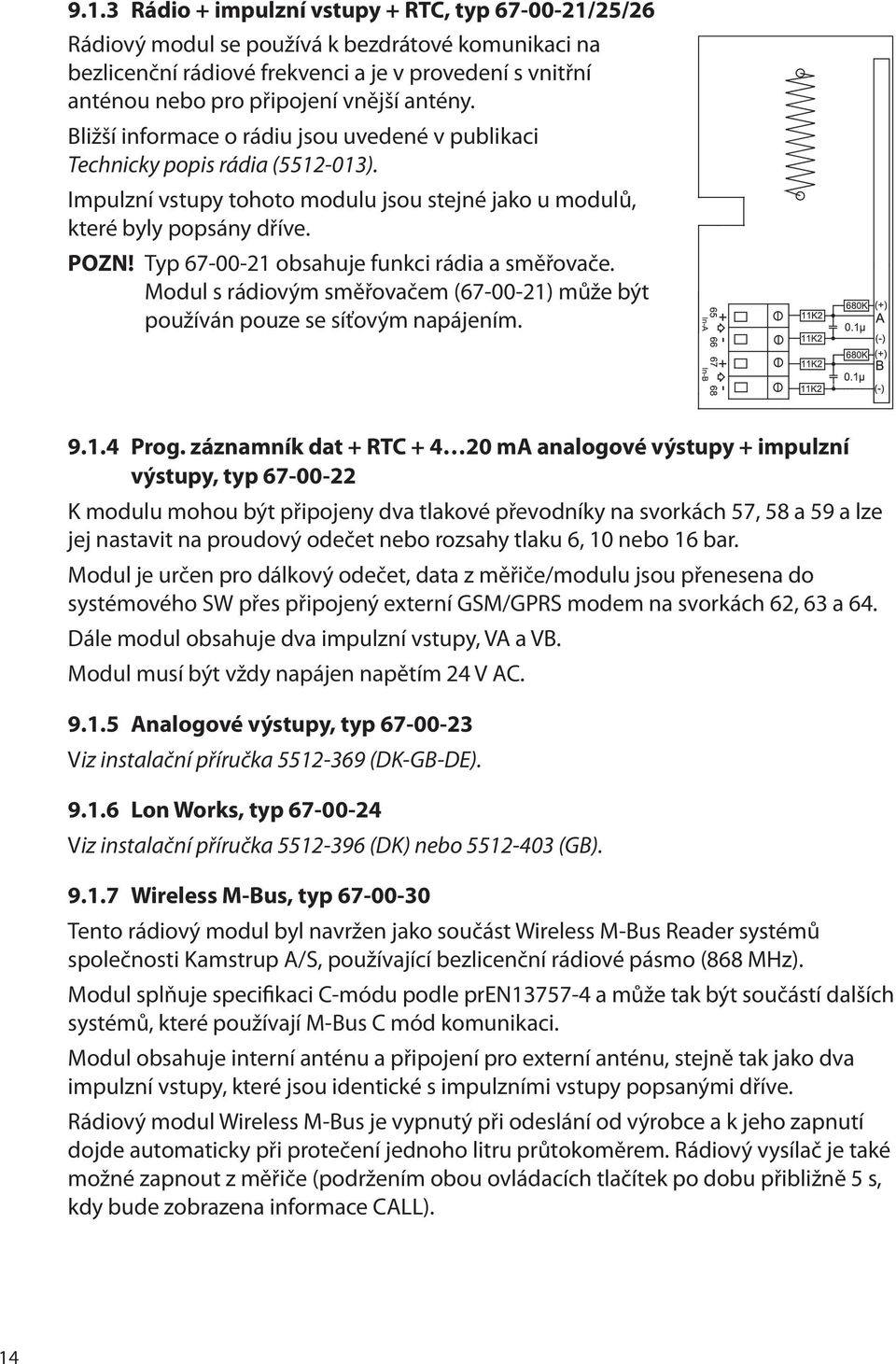 Typ 67-00-21 obsahuje funkci rádia a směřovače. Modul s rádiovým směřovačem (67-00-21) může být používán pouze se síťovým napájením. 9.1.4 Prog.