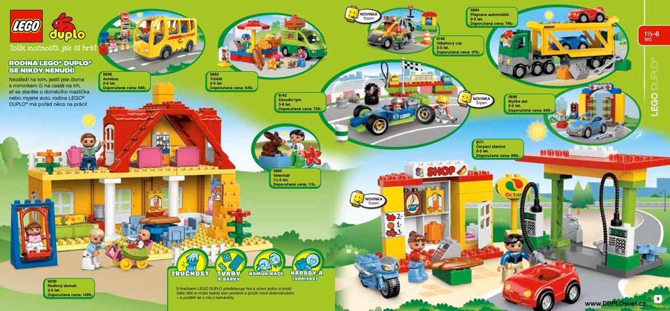 5636 Autobus cena: 649,- 5683 Tržiště cena: 649,- 6143 Závodní tým 3-6. cena: 729,- 5696 Myčka aut cena: 649,- LEGO DUPLO 6171 Čerpací stanice cena: 869,- 5685 Veterinář 1½-5.