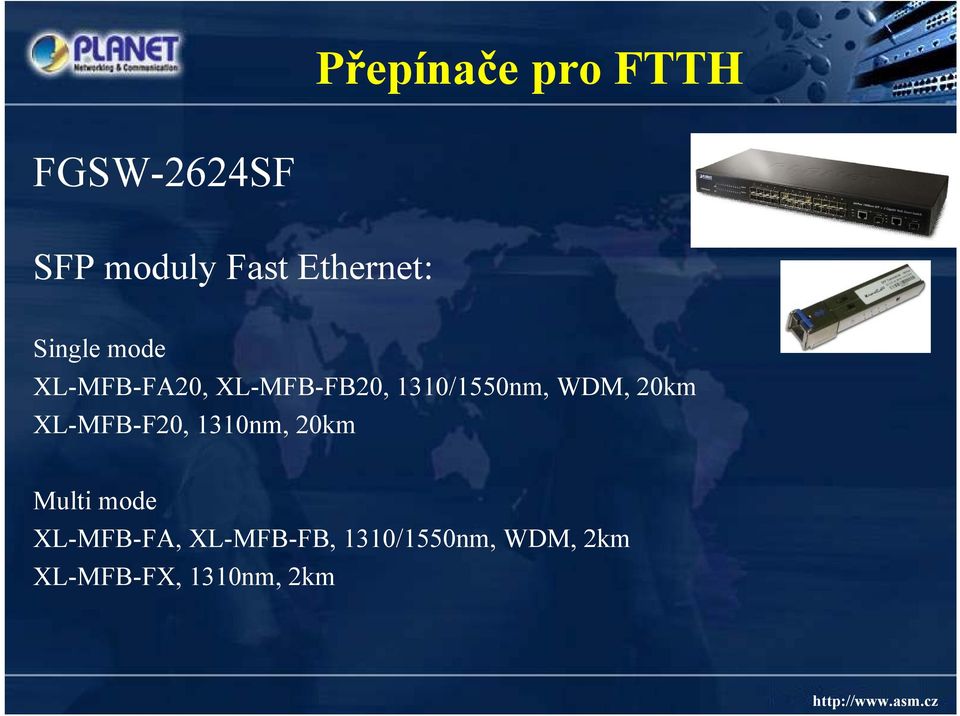 1310/1550nm, WDM, 20km XL-MFB-F20, 1310nm, 20km Multi