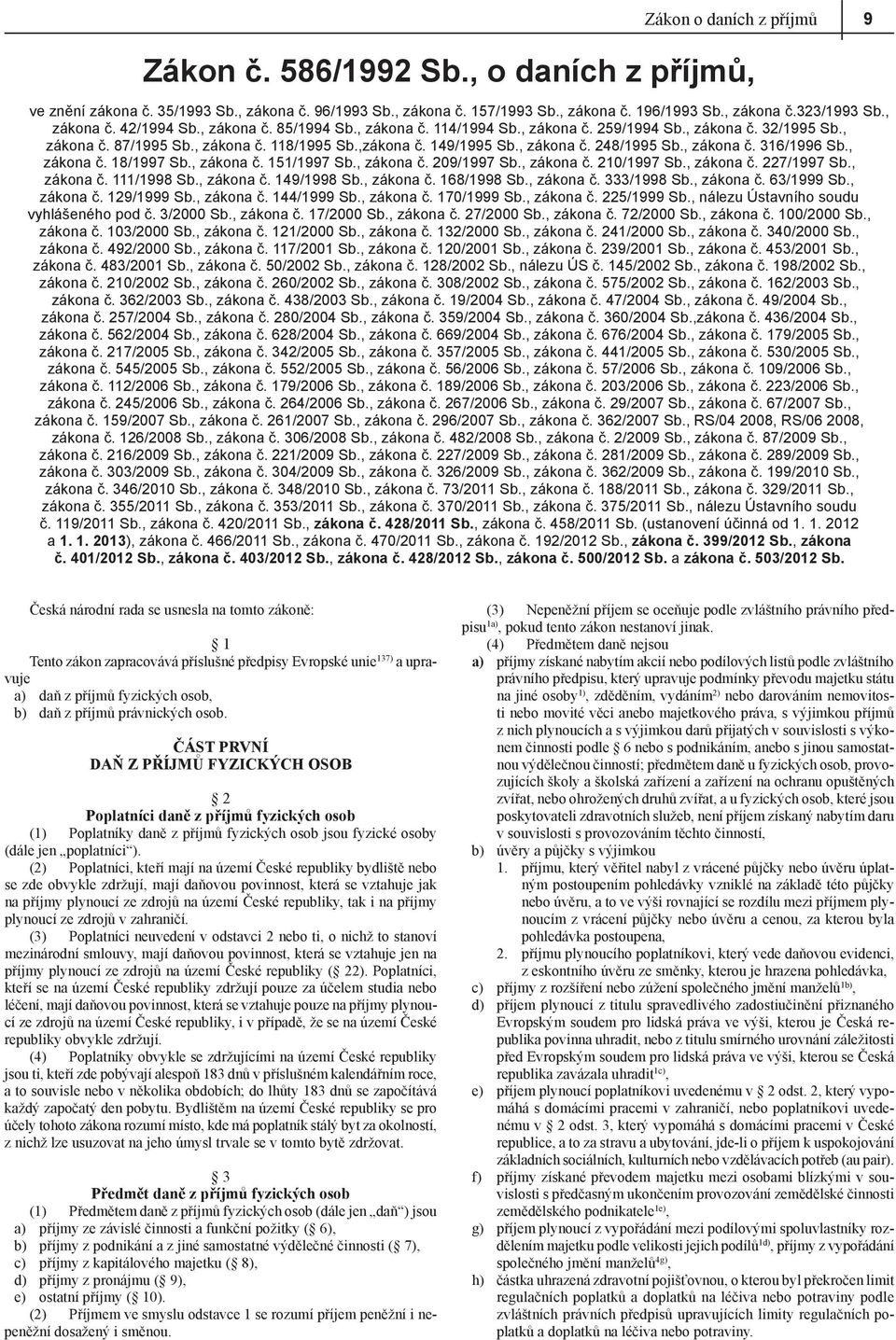 , zákona č. 316/1996 Sb., zákona č. 18/1997 Sb., zákona č. 151/1997 Sb., zákona č. 209/1997 Sb., zákona č. 210/1997 Sb., zákona č. 227/1997 Sb., zákona č. 111/1998 Sb., zákona č. 149/1998 Sb.