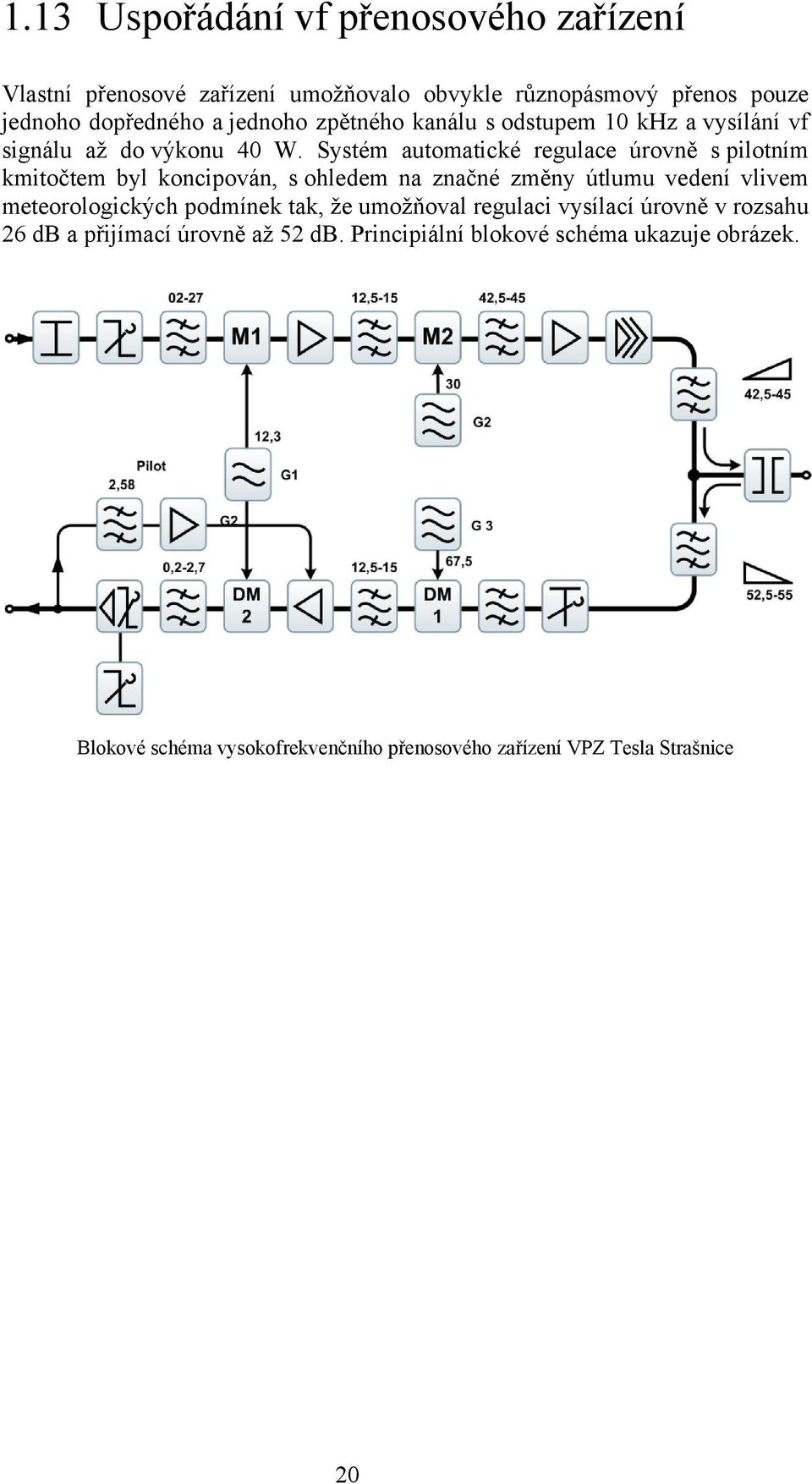 Systém automatické regulace úrovně s pilotním kmitočtem byl koncipován, s ohledem na značné změny útlumu vedení vlivem meteorologických
