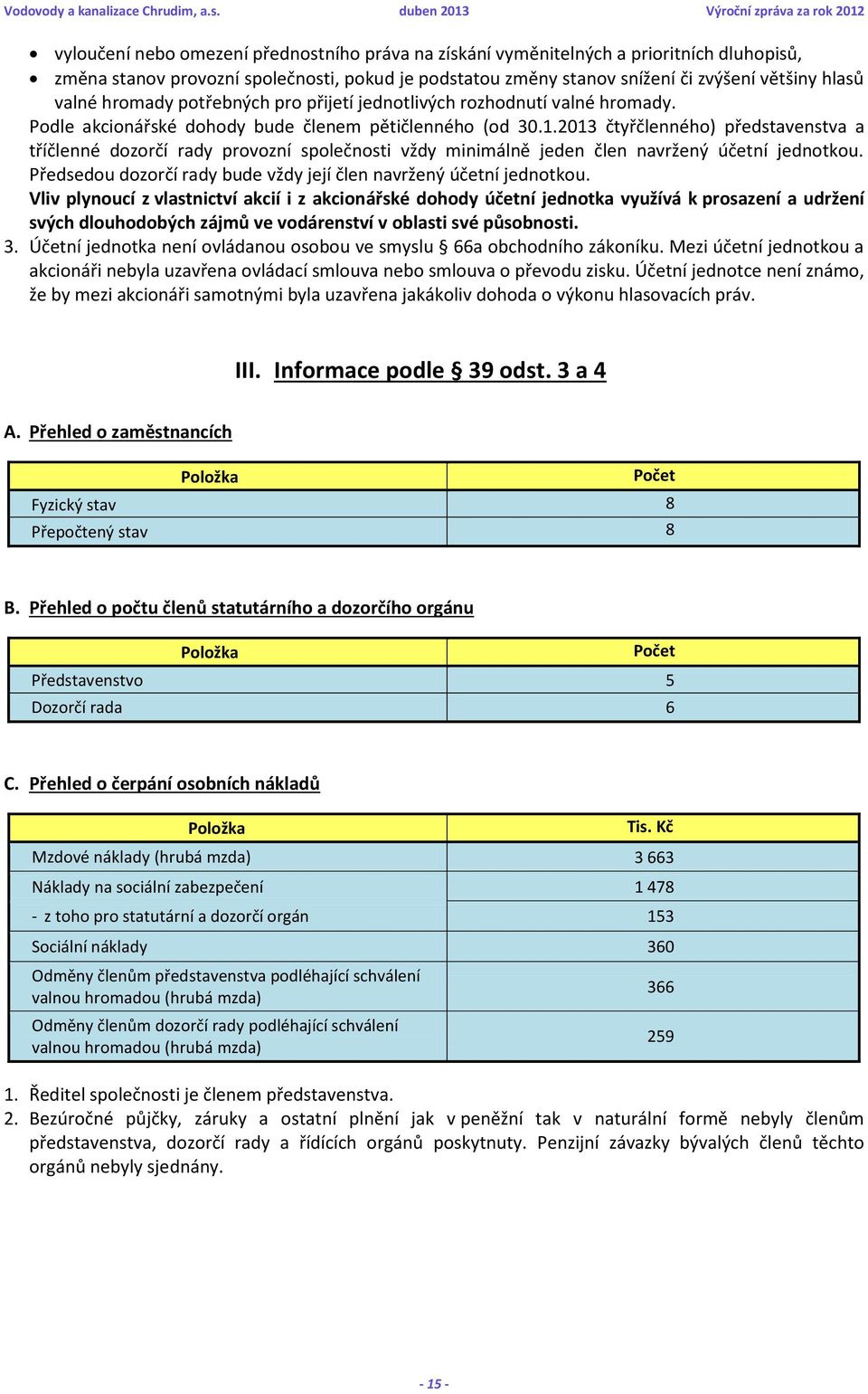 2013 čtyřčlenného) představenstva a tříčlenné dozorčí rady provozní společnosti vždy minimálně jeden člen navržený účetní jednotkou.