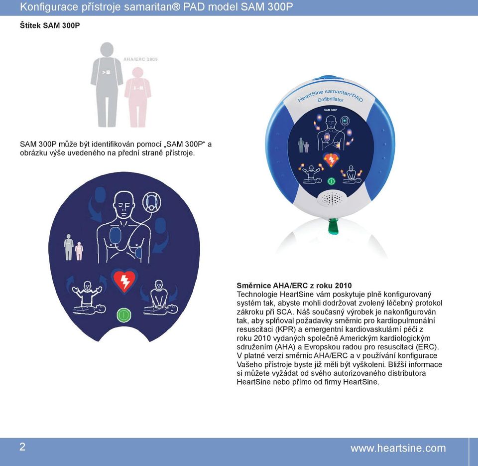 Náš současný výrobek je nakonfigurován tak, aby splňoval požadavky směrnic pro kardiopulmonální resuscitaci (KPR) a emergentní kardiovaskulární péči z roku 2010 vydaných společně Americkým