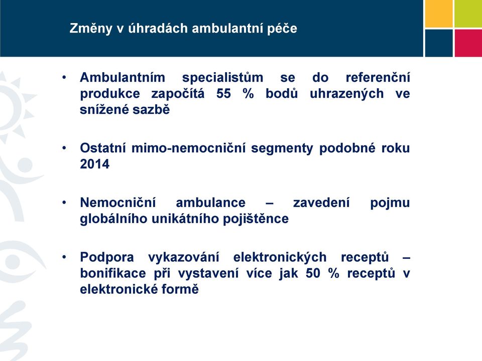 roku 2014 Nemocniční ambulance zavedení pojmu globálního unikátního pojištěnce Podpora