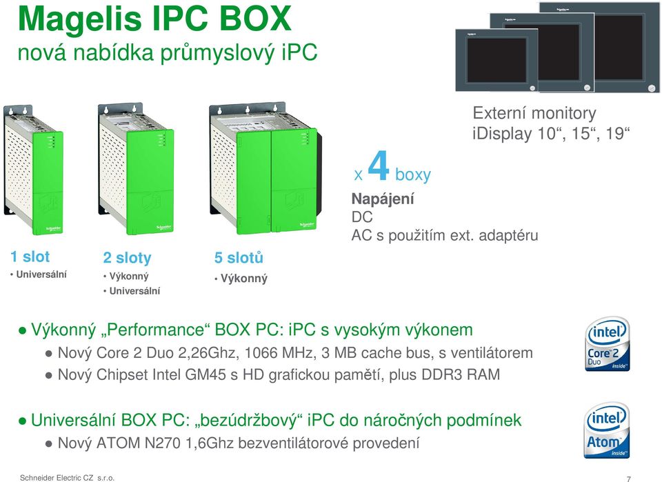 adaptéru Výkonný Performance BOX PC: ipc s vysokým výkonem Nový Core 2 Duo 2,26Ghz, 1066 MHz, 3 MB cache bus, s ventilátorem