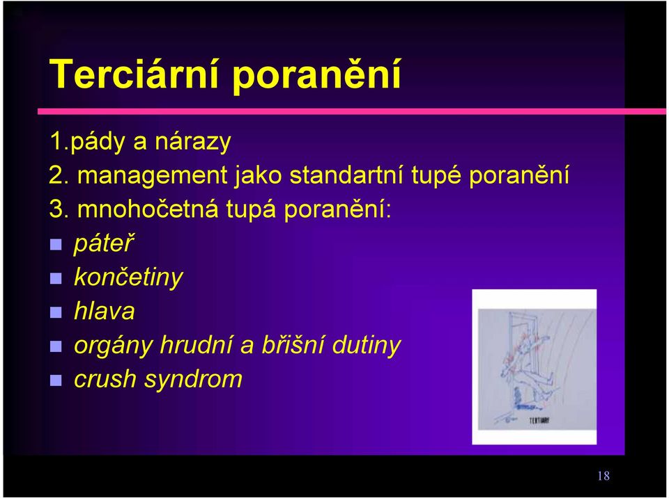 mnohočetná tupá poranění: páteř končetiny