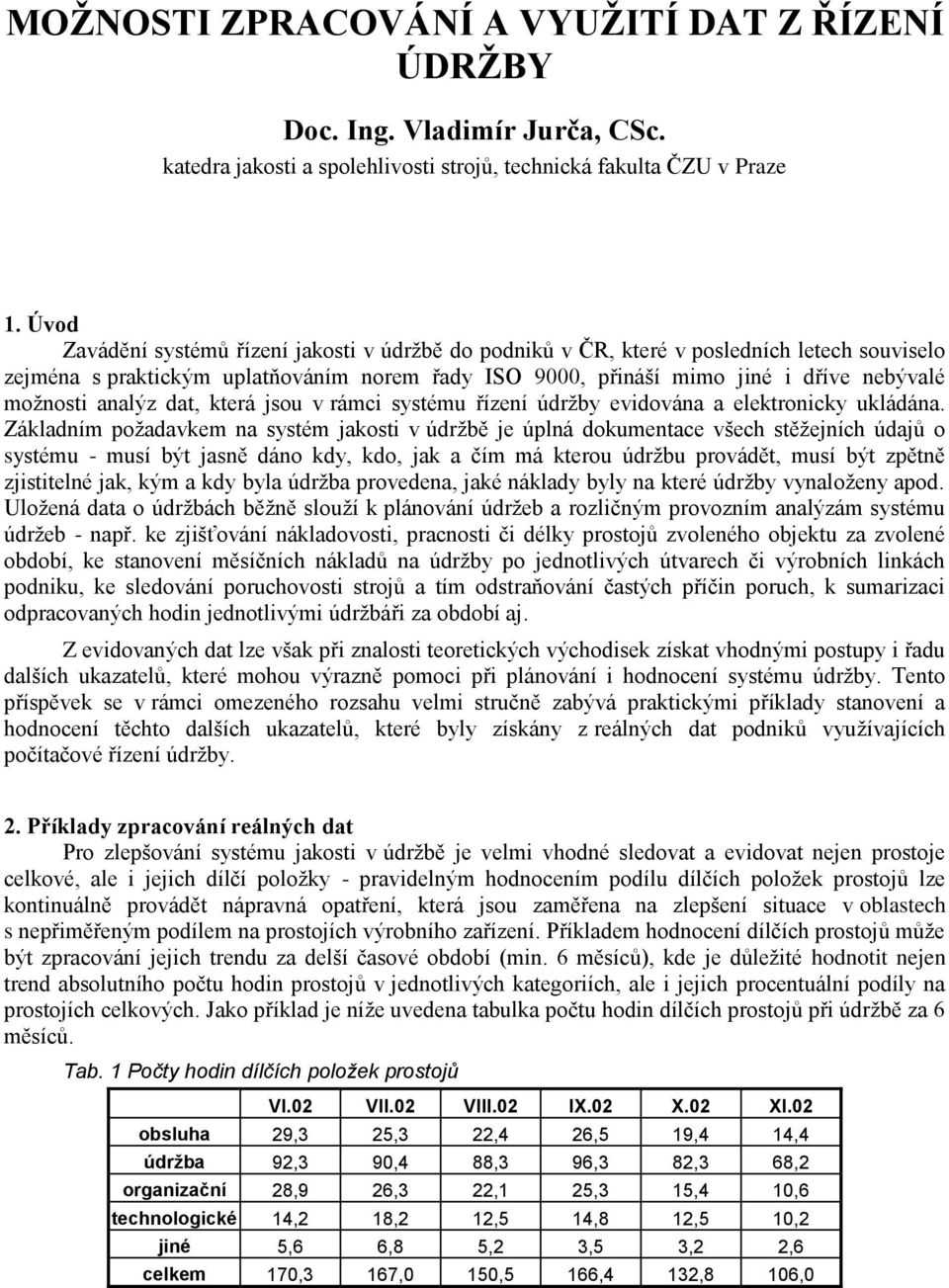 kerá jsou v rámci sysému řízení údržby evidována a elekronicky ukládána.