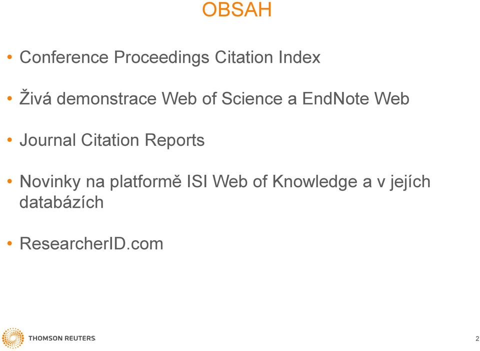 Citation Reports Novinky na platformě ISI Web of