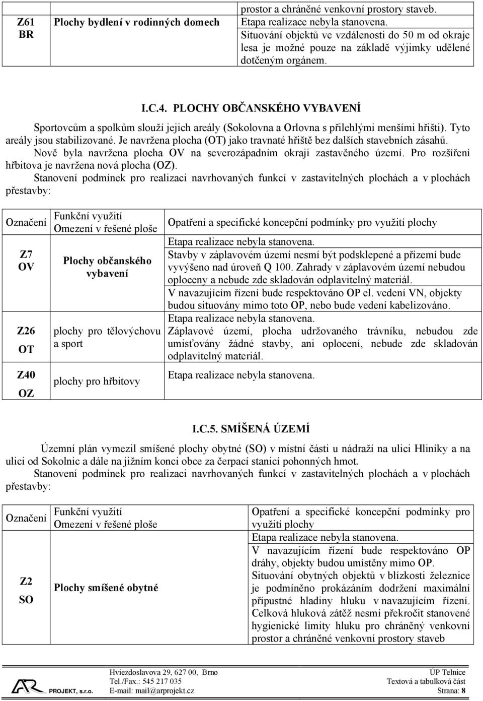 PLOCHY OBČANSKÉHO VYBAVENÍ Sportovcům a spolkům slouží jejich areály (Sokolovna a Orlovna s přilehlými menšími hřišti). Tyto areály jsou stabilizované.