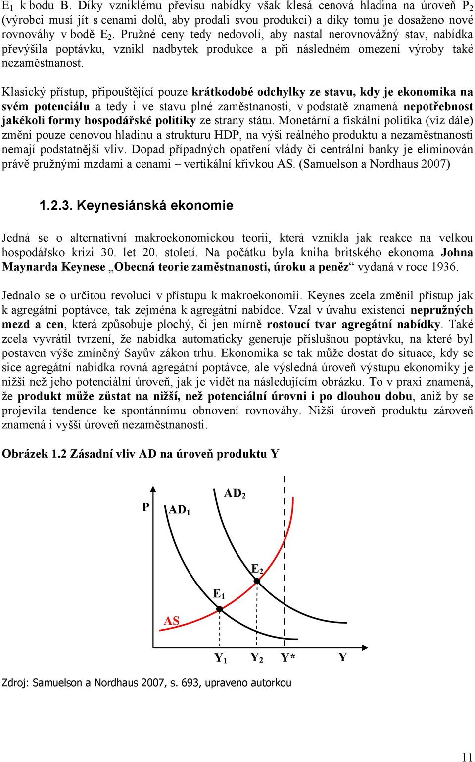 Klasický přístup, připouštějící pouze krátkodobé odchylky ze stavu, kdy je ekonomika na svém potenciálu a tedy i ve stavu plné zaměstnanosti, v podstatě znamená nepotřebnost jakékoli formy