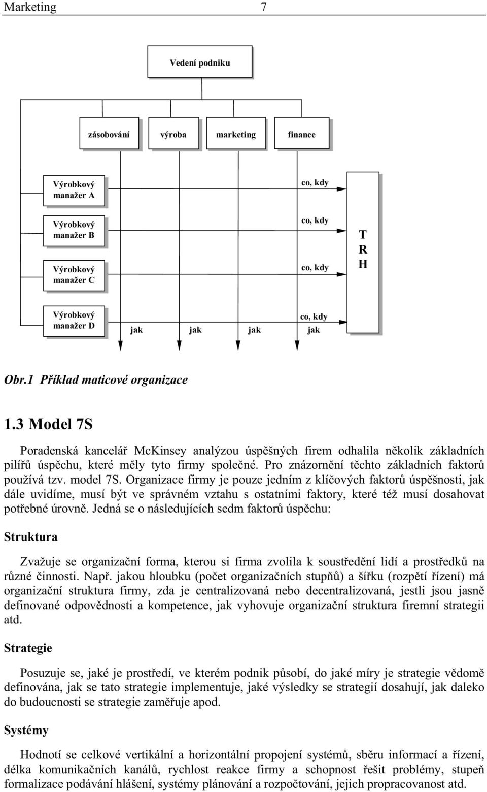 Pro znázornní tchto základních faktor používá tzv. model 7S.