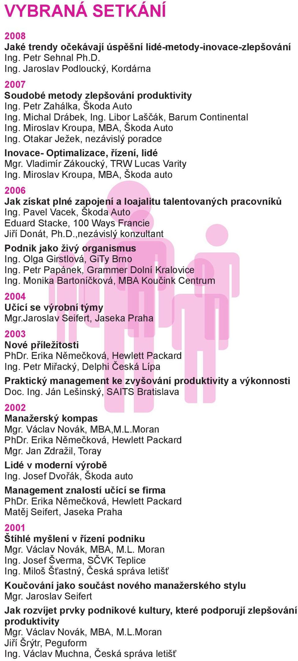 Vladimír Zákoucký, TRW Lucas Varity Ing. Miroslav Kroupa, MBA, Škoda auto 2006 Jak získat plné zapojení a loajalitu talentovaných pracovníků Ing.