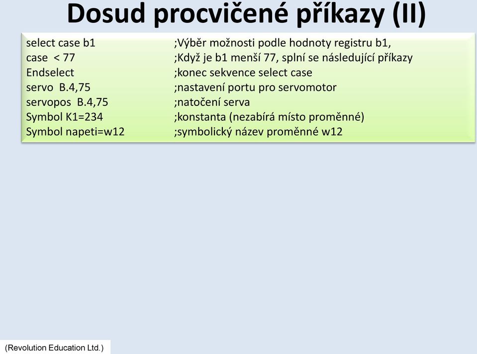 4,75 ;nastavení portu pro servomotor servopos B.