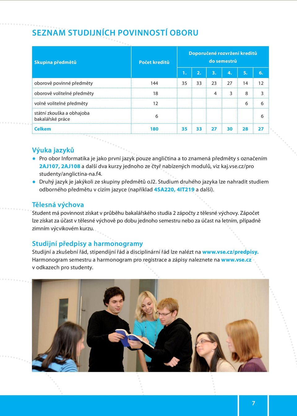 jazyků Pro obor Informatika je jako první jazyk pouze angličtina a to znamená předměty s označením 2AJ107, 2AJ108 a další dva kurzy jednoho ze čtyř nabízených modulů, viz kaj.vse.