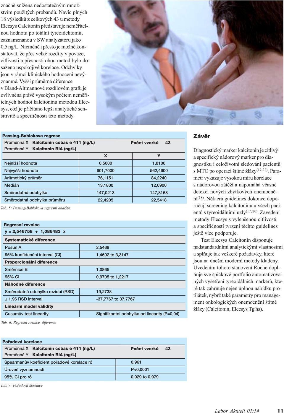 Nicménì i pøesto je možné konstatovat, že pøes velké rozdíly v povaze, citlivosti a pøesnosti obou metod bylo dosaženo uspokojivé korelace. Odchylky jsou v rámci klinického hodnocení nevýznamné.