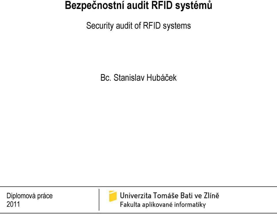 RFID systems Bc.