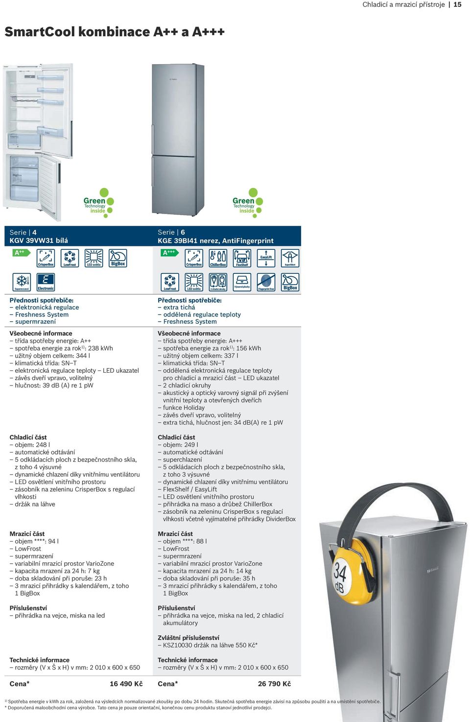 regulace teploty LED ukazatel závěs dveří vpravo, volitelný hlučnost: 39 db (A) re 1 pw Chladicí část objem: 248 l automatické odtávání 5 odkládacích ploch z bezpečnostního skla, z toho 4 výsuvné