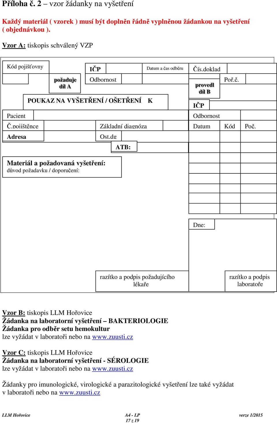 dg ATB: Čís.doklad Poř.č. pprroo vv eeddl ll ddí ííl ll BB IČP Odbornost Datum Kód Poč.