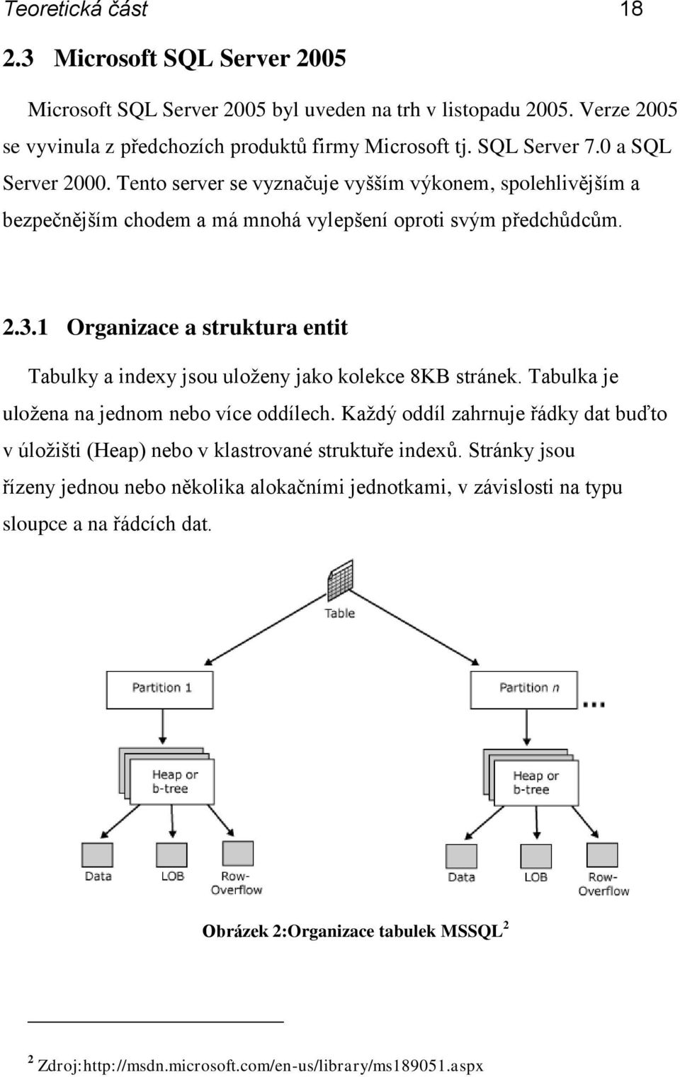 1 Organizace a struktura entit Tabulky a indexy jsou uloženy jako kolekce 8KB stránek. Tabulka je uložena na jednom nebo více oddílech.