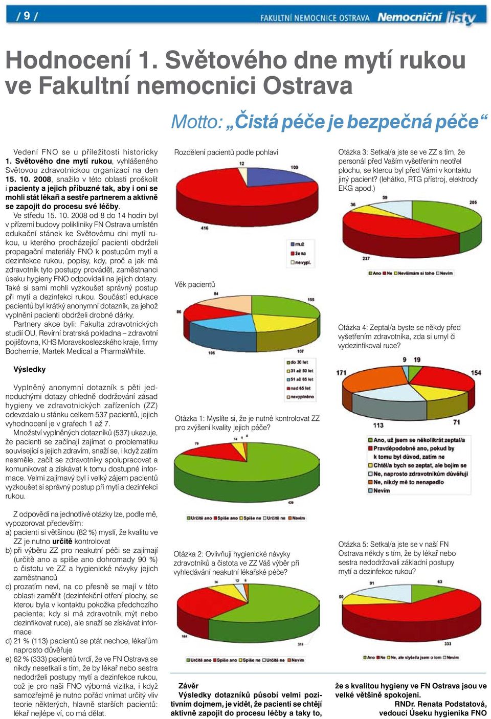 2008, snažilo v této oblasti proškolit i pacienty a jejich příbuzné tak, aby i oni se mohli stát lékaři a sestře partnerem a aktivně se zapojit do procesu své léčby. Ve středu 15. 10.