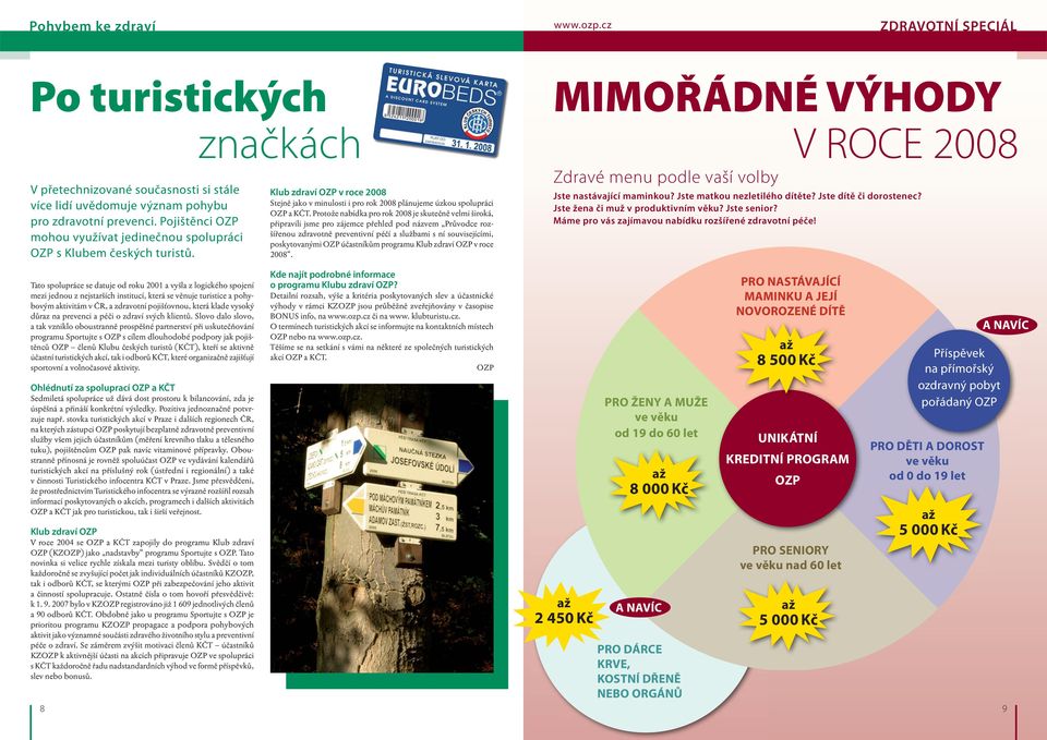 Protože nabídka pro rok 2008 je skutečně velmi široká, připravili jsme pro zájemce přehled pod názvem Průvodce rozšířenou zdravotně preventivní péčí a službami s ní souvisejícími, poskytovanými OZP