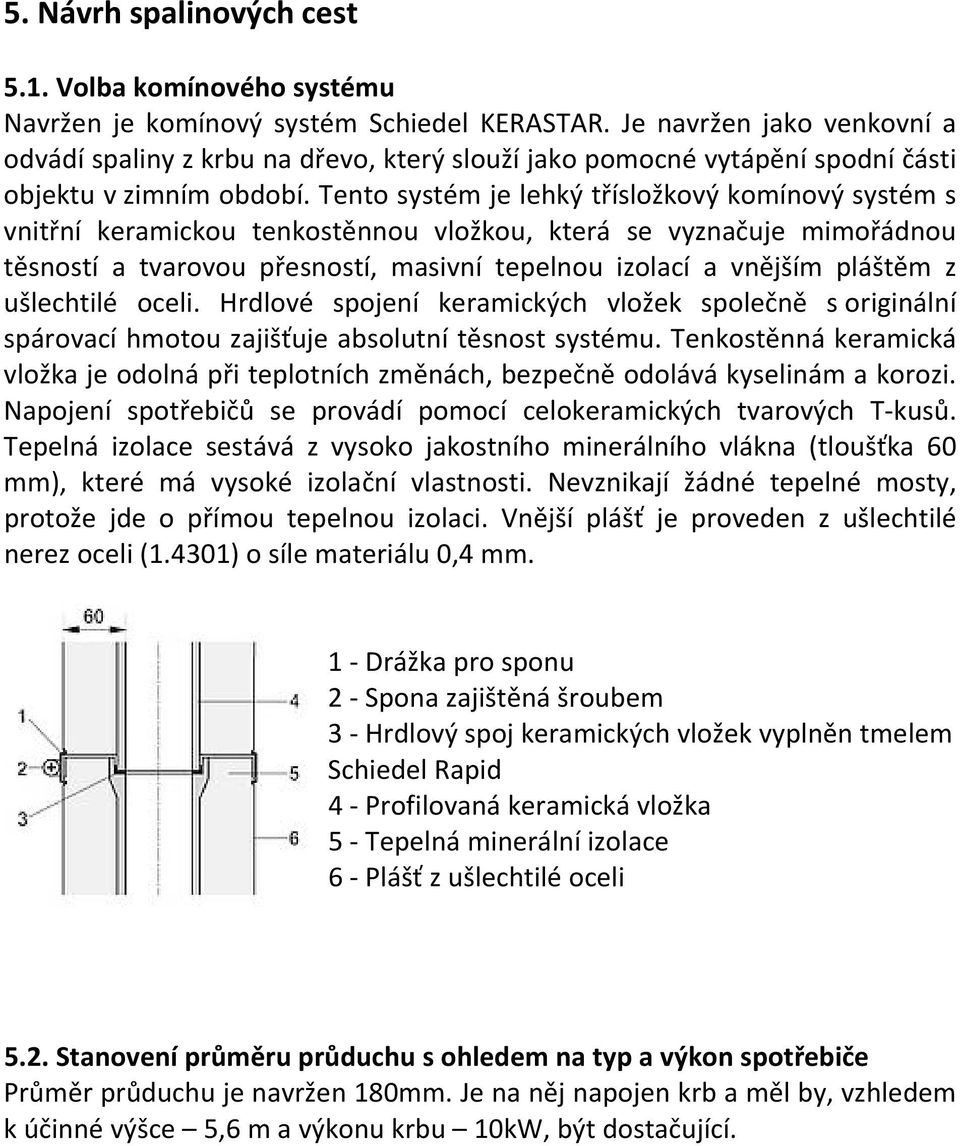 Tento systém je lehký třísložkový komínový systém s vnitřní keramickou tenkostěnnou vložkou, která se vyznačuje mimořádnou těsností a tvarovou přesností, masivní tepelnou izolací a vnějším pláštěm z