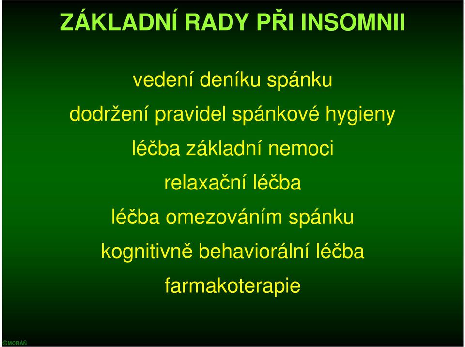 základní nemoci relaxační léčba léčba