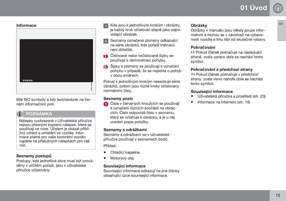 G031593 Kde jsou k jednotlivým krokům i obrázky, je každý krok očíslován stejně jako odpovídající obrázek. Seznamy označené písmeny odkazující na série obrázků, kde pořadí instrukcí není důležité.