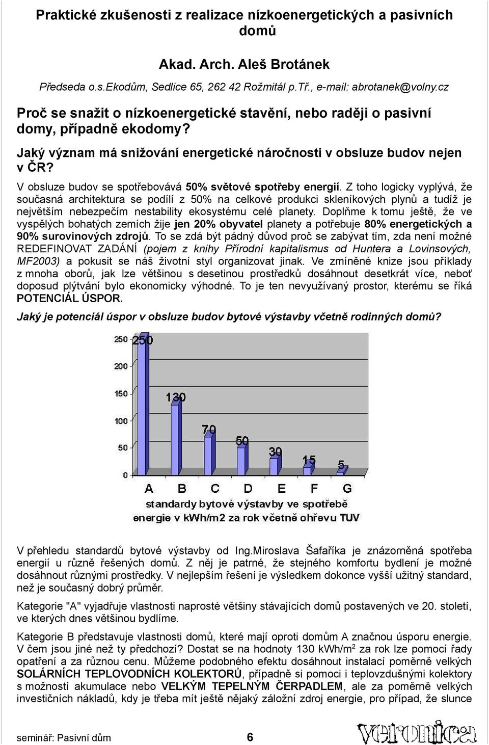 V obsluze budov se spotřebovává 50% světové spotřeby energií.