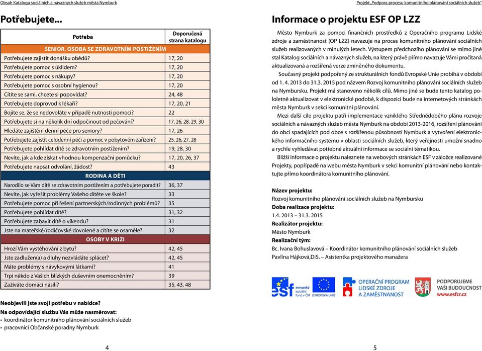 17, 20, 21 Bojíte se, že se nedovoláte v případě nutnosti pomoci? 22 Potřebujete si na několik dní odpočinout od pečování? 17, 26, 28, 29, 30 Hledáte zajištění denní péče pro seniory?