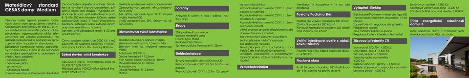 Cena je do přesněna po dodaní geologického posouzení a výběru typu založeni: - betonové pasy - betonové piloty - zemní vruty - betonová deska - betonové pasy ze ztraceného bednění Cena založení