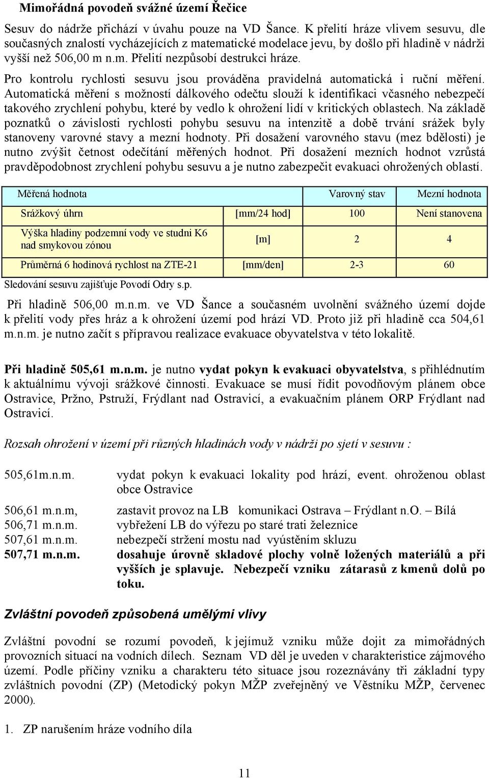 Pro kontrolu rychlosti sesuvu jsou prováděna pravidelná automatická i ruční měření.