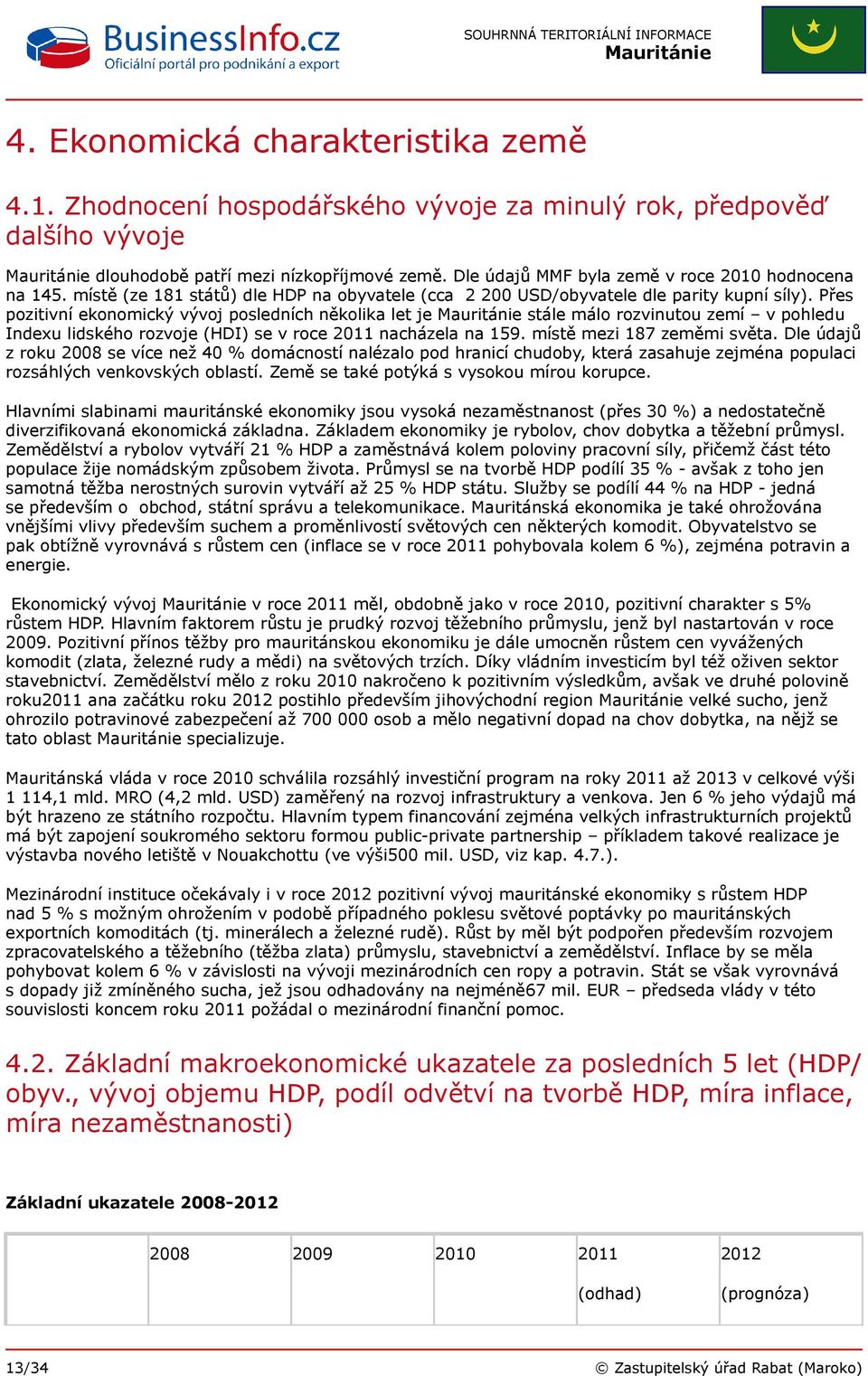 Přes pozitivní ekonomický vývoj posledních několika let je stále málo rozvinutou zemí v pohledu Indexu lidského rozvoje (HDI) se v roce 2011 nacházela na 159. místě mezi 187 zeměmi světa.