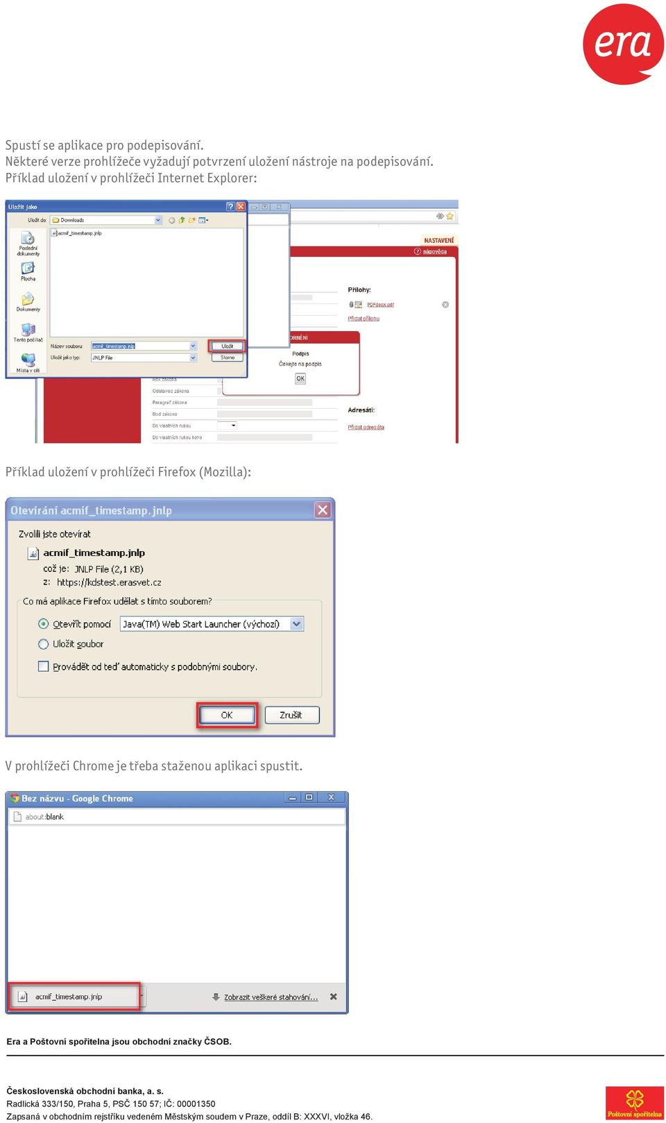 Příklad uložení v prohlížeči Internet Explorer: Příklad uložení v prohlížeči